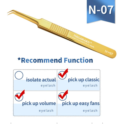 NAGARAKU Eyelash Extension Tweezers Makeup Tools Stainless Steel Non-magnetic Pincet False Eyelash Tweezers 3D accurate tweezers