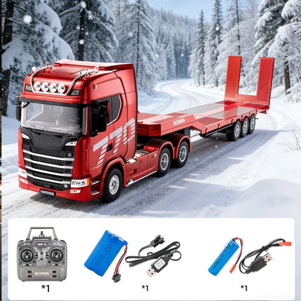huina1501+1502 Scania 770S Alloy Tractor 19CH RC Truck 1/18 heavy-duty truck 2.4G remote control Engineering Trailer Truck Toys
