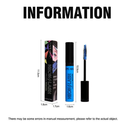 Fluorescence Mascara Waterproof No Blooming Fast Dry Colorful Neon Eyelashes Curling Yellow Blue Lengthens Eye Lashes Cosmetics