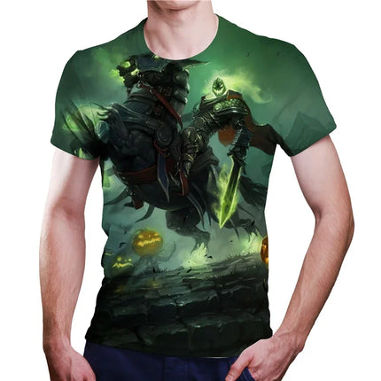 Heavy metal rock 3D men's T-shirt, Harajuku casual street clothing, hip-hop, large size, 2024