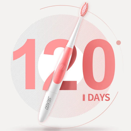 Seago Toothbrush Electric with 2 Pieces Brush Heads Waterproof IPX7 Slim Easy to Carry for Travel Adult Brush 3 Colors SG920