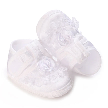 Multiple Options Newborn Baby First Baptist Shoe: Newborn Boy and Girl White Baptist Shoes Soft Sole Walking Shoes Size-9CM-10CM