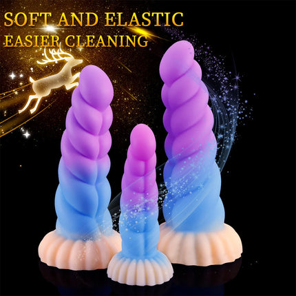 Silicone Soft Anal Toys Transparent Luminous Butt Plug 3 Size Adult Toys Tapon Anal Plug Braided Dilatador Anal Dildo Buttplug