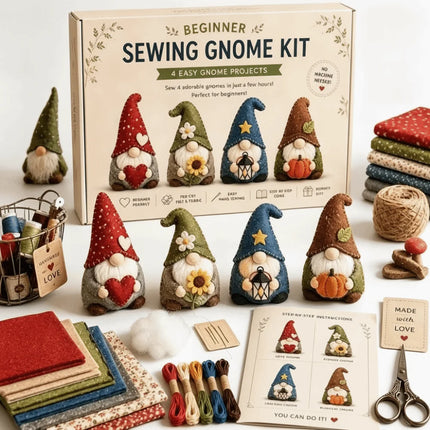 Pre-cut Fabric DIY Sewing Kit Cartoon Animals Easily Sewing Handmade Keychain Art Handcrafted With Guide Patchwork Keyring Kit