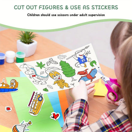 Children's Drawing Kit, 3m Long Doodle Paper Rolls, Doodle Scrolls, DIY Painting, Stimulates Imagination, Birthday Gift, Halloween, Thanksgiving and Christmas Gift, Ideal New Year's Gift, Suitable for Creative Doodling and Pa