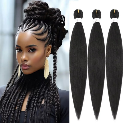 Pre Stretched Braiding hair Soft Yaki Synthetic Crochet Hair Jumbo Easy Braids Extension EZ  Hair Bundle