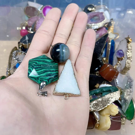 3pcs Blind Box Randomly Surprise Natural Stone Pendant Gemstone Jewelry Make DIY Earring Necklace Bracelet Accessories Wholesale