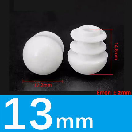 Black/White Plastic Round Pipe Plug Tube Non-Slip Chair Leg Foot Dust Cover Domed End Caps Floor Protector Pad Dia 13mm-40mm