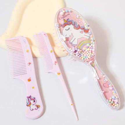 3pcs cartoon comb set, wet and dry dual-use, hair styling, suitable for any hair texture, gift set, special for real hair wigs
