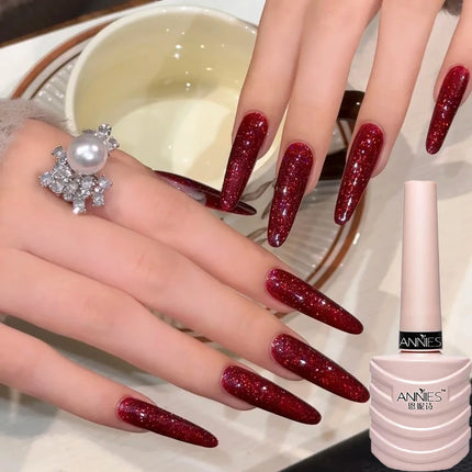 10ml Glittering Diamond Nail Polish Gel Fashion DIY Dandy Broken Diamond Gel Nail Art Semi Permanent Nail Varnishes Manicure