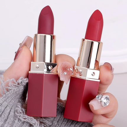 Rose Pink Nude Matte Velvet Lipstick Color Rendering Lasting Non-stick Cup Sexy Lipsticks Waterproof Beauty Lips Makeup Cosmetic