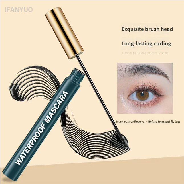 Waterproof 4D Mascara Black Brown Ultra Thin Brush Head Long-Lasting Smudge-Proof Eyelash Lengthening Extension Mascara Makeup
