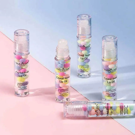 Macaron Rolling Pearl Lip Oil - Hydrating Lip Balm Mask, Long-Lasting Moisturizing, Reduces Lip Lines for Women Girls
