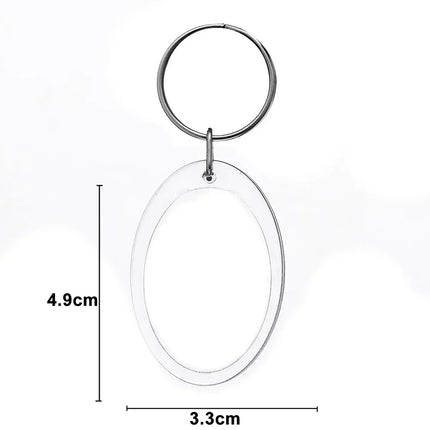 5/50pcs Transparent Rectangle Blank Clear Acrylic Insert Photo Picture Frame Keyring Keychain DIY Split Ring Key Chain Gifts