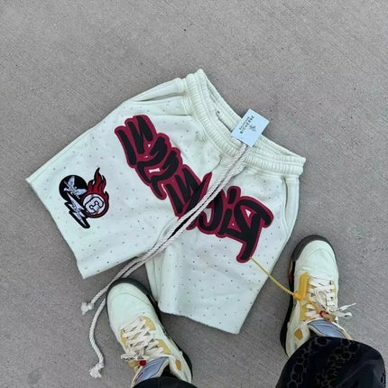 2026 Harajuku Men's Shorts Letter-printed Sweatpants Fashion Quick-drying Shorts Street Hip Hop Breat Y2K