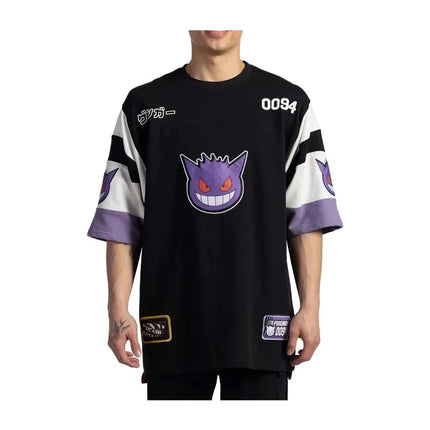 2026 Summer Men's Pokemon Gengar 3D Printed Crew Neck Sports Jersey Tee Stylish Casual Wear for Game Fans Unisex T-shirts Tops