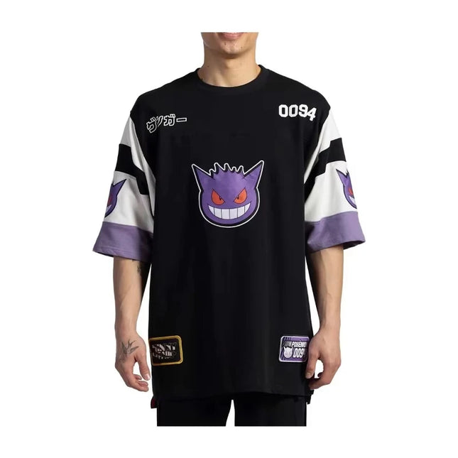 2026 Summer Men's Pokemon Gengar 3D Printed Crew Neck Sports Jersey Tee Stylish Casual Wear for Game Fans Unisex T-shirts Tops