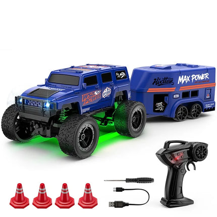1: 64 Mini Climbing Remote Control Car With Trailer Full Scale Off-road Vehicle Children Toy Model Christmas Gift