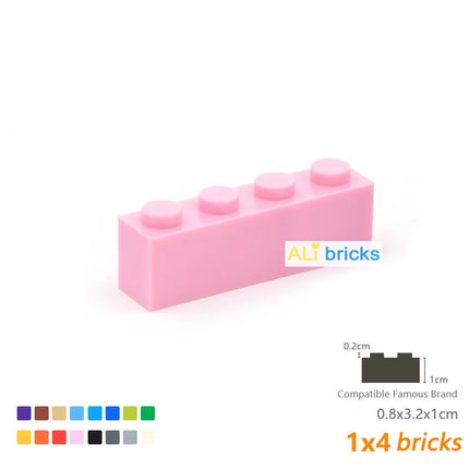 60PCS Bulk Building Blocks Thick Figures Bricks 1x4 Dots Educational Creative Size Compatible With Brand Toys for Children 3010