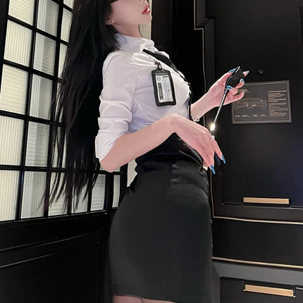 Plus Size Secretary Lingerie Uniform School Teacher Cosplay Japanese Senior Club Office Lady Rolepla Costumes Bodycon Dress