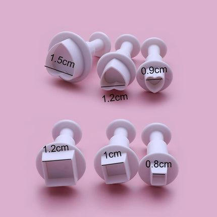 3-12Pcs Geometry Cookie Cutter Plastic Square Sugarcraft Decor Fondant Cutter Circle Star Cookie Mold Icing Sugar Baking Tools