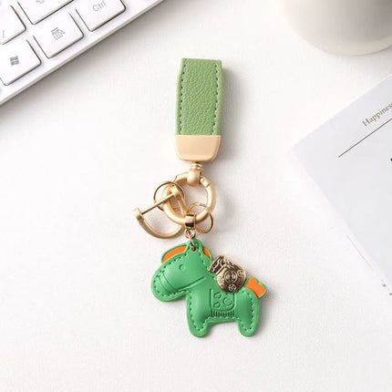 Cartoon Horse Keychain Year of Horse Leather Horse Pendant Horse Ornament Chinese Zodiac Chinese New Year Gift Birthday Gift