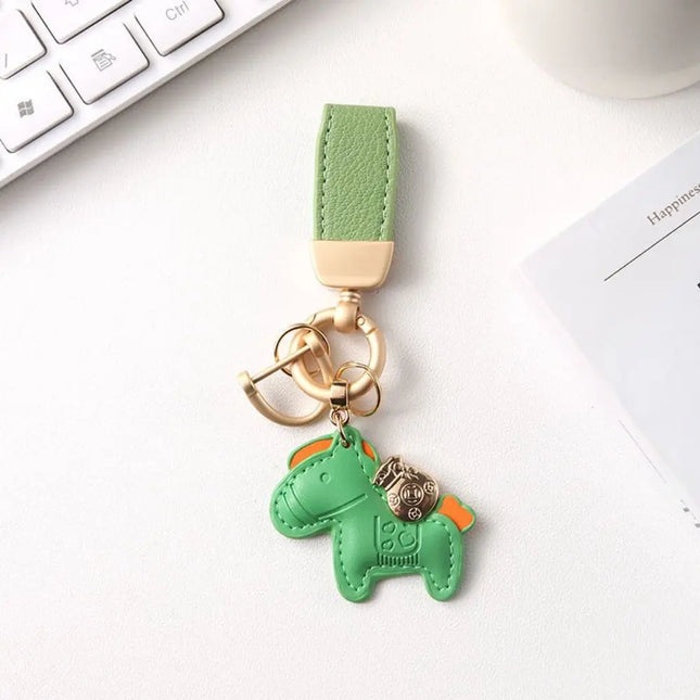 Cartoon Horse Keychain Year of the Horse Leather Horse Pendant Horse Ornament Chinese Zodiac Chinese New Year Gift Birthday Gift