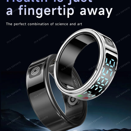 2026 R12 Smart Ring with Display Screen and Touch, Wireless Charging, Health Manager 5ATM Waterproof For Men Women Smartring New