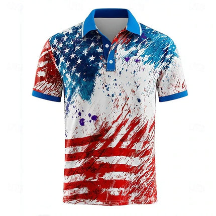 USA 250 Anniversary Men's Polo Short Sleeve Polo Shirts American US Flag Polo Shirts Casual Outfit Trendy Buttons Men Polo 2026