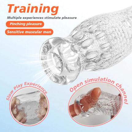 13cm Transparent Vaginal Sex Toy for Men 18 Plus Male Masturbator Realistic Vagina Real Pussy Penis Enlargement Exerciser Erotic