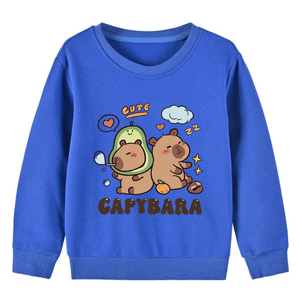 Cute Capibara Cotton Sweatshirt For Boys And Girls Children's Funny Hoodies For Autumn Kids Long Tshirt Outdoor Sports Sweater