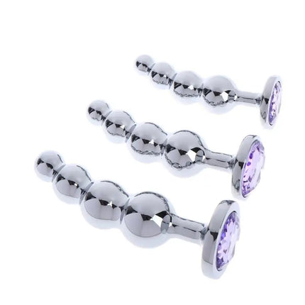 New Metal Curved Anus Butt Plug 4 Beads Stimulating Anal Plugs Sex Prostate Massage Analplug Buttplug Butplug With Jewelry Base