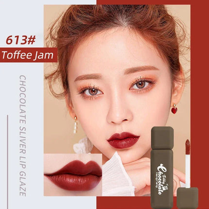 Chocolate Shape Matte Liquid Lipstick Waterproof Innovative Lovely Lip Glaze Velvet Lasting Lip Gloss Lip Makeup Tint Cosmetic