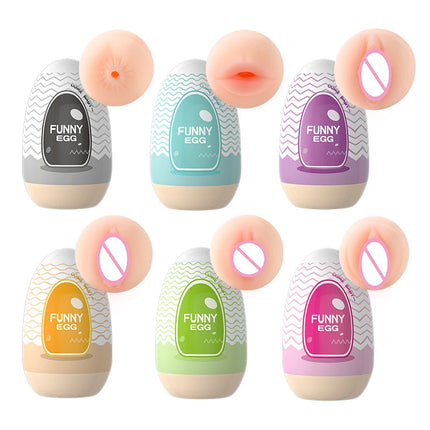 Cups Masturbator Egg Portable Stimulator Penis Massager Soft Rubber Adult Sex Toys for Men Realistic Vagina Pocket Pussy