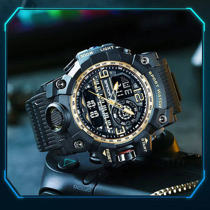 SANDA G style New Men's Watch 50M Waterproof Sports Military Quartz Watch For Male Electron Digital Wristwatch Reloj De Hombre