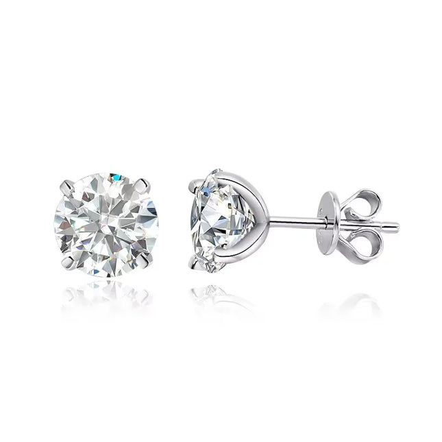 Smyoue 0.2-3CT Rose Gold Color Moissanite Stud Earrings for Women Sparkling Classic Wedding Lab Diamond Earring Pure 925 Silver