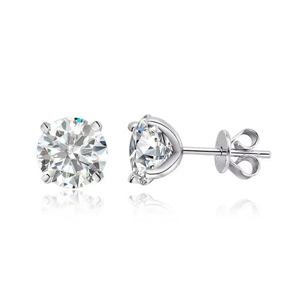 Smyoue 0.2-3CT Rose Gold Color Moissanite Stud Earrings for Women Sparkling Classic Wedding Lab Diamond Earring Pure 925 Silver