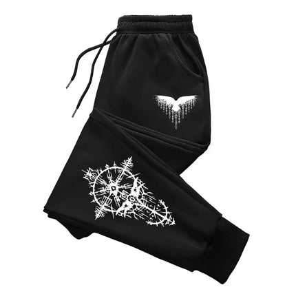 Ancient Raven Print Jogger Pants Men Autumn Winter Sweatpants Casual Trousers 2025 New Comfortable Sporty Outdoor Home Wear