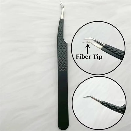 Fiber Tip False Lash Tweezers For Eyelash Extensions Clip Boot Volume Isolation Precise Nano Eyebrow Nail Art Tongs Makeup Tools