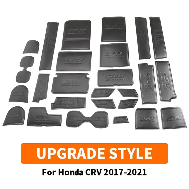 For Honda CR-V CRV 5th 2017-2018 2019-2020 2021 Car Leather Gate Slot Mat Groove Pad Water Coaster Door Slot Mat Storage Anti Slip