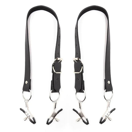 Labia Spreader Strap with Clamp Clip Onto Clitoris Spread Pussy Open Vagina Stimulator BDSM Bondage Nipple Sucker Sex Toys Slave
