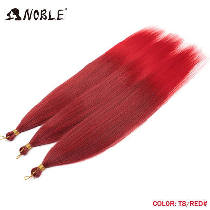 Noble Hair Ariel Straight Pony Hair Bundles Crochet Braids Hair Synthetic Braiding Hair Ombre Brown Soft Crochet Hair Extensions