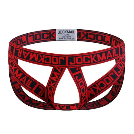 Jockmail Men Ring Underwea Homosexual Ropa Interior Sex Para Bragas Hombre New Hollow Ring T-Back Button Adjustable Jockstrap