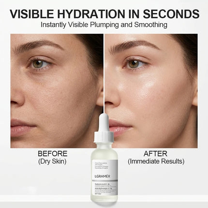 2% Hyaluronic Acid + B5 Serum with Ceramide Multivitamin Moisturizing Essence 30ml Soft Smooth Skin Facial Care Liquid