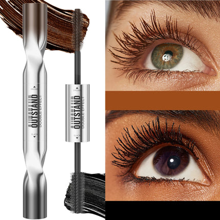 Double Ended Waterproof Mascara Black&Brown, Long-Lasting Lashes, Volumizing Lengthening for All Skin Types, Mascara Waterproof