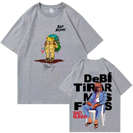 Debi Tirar Mas Fotos World Tour 2026 Bad Bunny Graphic T-Shirts Men Women Loose Casual Cotton Tees Street Hip Hop Oversized Tops