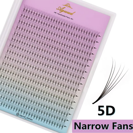 AGUUD Pointy Base Narrow Fan Premade Volume Fans Eyelash Extensions 4D 5D 6D 7D 8D Cashmere Slim Thin Stem XL Tray False Eyelash