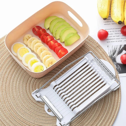 Multipurpose Spam Slicer - Stainless Steel Cutter with 10 Wires for Luncheon Meat Egg Fruit Onions Soft Food & Ham