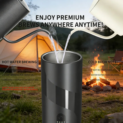 20 BAR Portable Electric Coffee Maker Capsule 2 in 1 Coffee Grinder Travel Coffee Maker for Car and Home Camping Outdoor