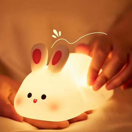 Baby Silicone Capybara Night Lights Portable USB Rechargeable Animal Touch Control Lamp Timing Function For Room Decor Funny Toy